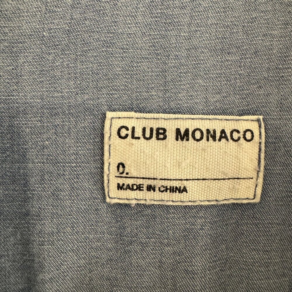 Club Monaco Women's Blue 3/4 Sleeve Button Down Denim Dress Size 0 - Picture 9 of 11